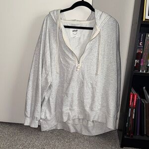 Aerie Light Gray Hoodie Sweatshirt